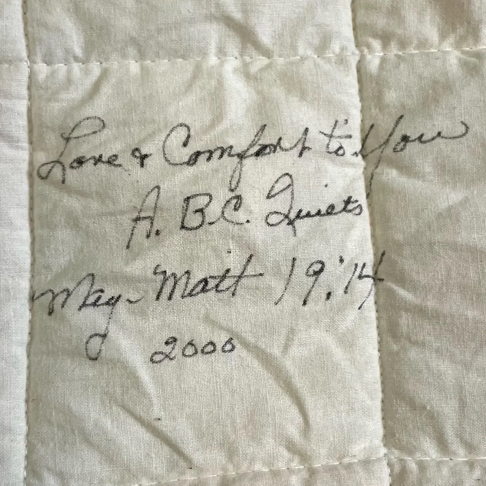 VTG handmade ABC 123 block baby quilt